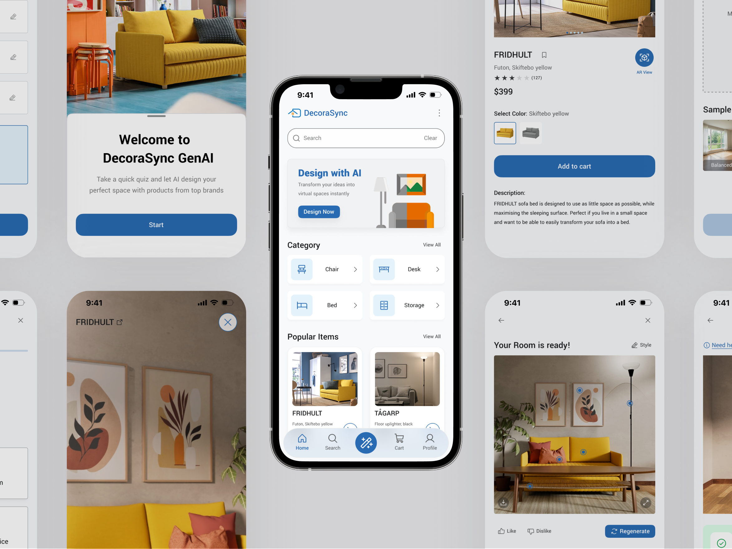DecoraSync app interface